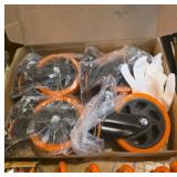 Heavy-Duty Caster Lot of 4 Wheels with Orange