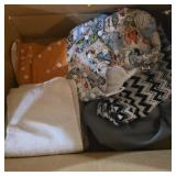Box lot of diaper covers and burp cloths