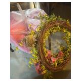 Pink Pillows and Floral Wreath