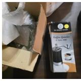 Coffee Grinder and Floral Decorative Items