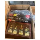 Box Lot of Gloves and Snowman Figurines