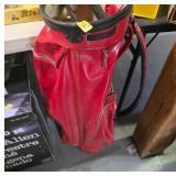Vintage Red Leather Golf Bag