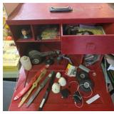 Vintage Hobby Tool Chest With Model Plane Parts