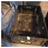 Black Plastic Storage Crate