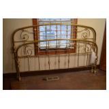 King Size Brass Bedframe with Porcelain Knobs