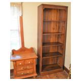Solid Wood Nightstand and Bookshelf