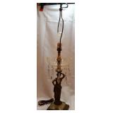 Beautiful Bronze Lady Lamp with Glass