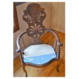 Hard Wood Ornate Chair w/o cushion