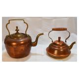 2 Brass and Copper Tea Kettles