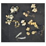 10 Pieces Vintage costume jewelry - Clipon Earring