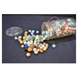 Vintage Jar full of marbles