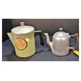 Vintage Aluminum "Wagner" Teapot & Percolator