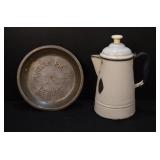 Puritan Pie Company Pie Plate & Porcelain Teapot
