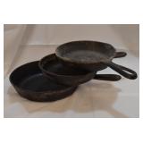 3 Cast Iron Skillets