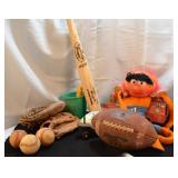 Large assortment of toys and baseball items