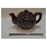 Brown Betty Handpainted Floral Teapot