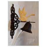 Wall Mounted Cast Iron Bell with Goose