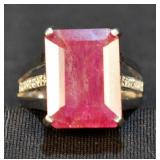 Sterling Silver w/ Diamond Chips Ring
