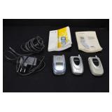 2 Samsung and 1 Sanyo Flip Phones