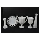 Large Assortment of Milk Glass Pieces - Unmarked