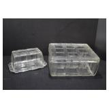 Refrigerator Glass Butter Dish and Bowl w/Lid