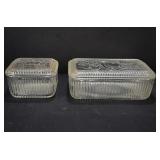 2 Piece Glass Refrigerator Bowls w/ Fruit Motif