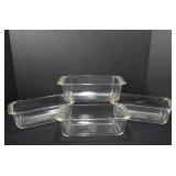 4 Pyrex Glass Loaf Pans