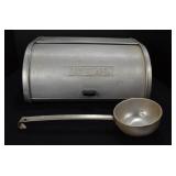 Aluminum Cromix Bread Box and Ladel
