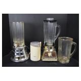2 Waring Blenders & three glass pitchers