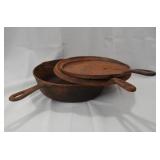 Cast Iron Griddle Pans (2) & No. 8 Chicken Fryer