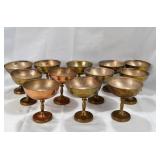 12 Copper and Brass Wine Goblets