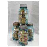 4 Ball Jars full of Thread Spools