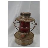 Handland Railroad Lantern w/red globe
