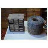 Barbed Wire and Container of Screws