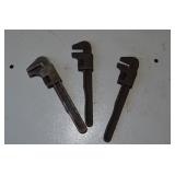 3 Vintage Pipe Wrenches