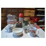 Assortment of Vintage Glassware, Thermos and More
