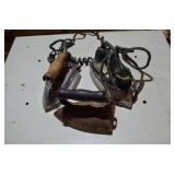 2 Vintage Electric Irons and 1 Sad Iron