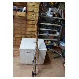 Assortment of Vintage Fishing Poles & Reel