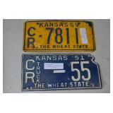 Vintage Kansas License Plates - 