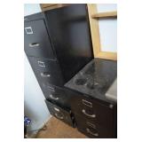 Two Filing Cabinets & Wooden Cabinet