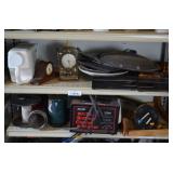 Calculator, Battery Charger, Small Propsane Tank