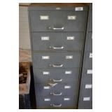 6 Drawer Arc Metal Filling Cabinet, content unexpl