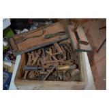 Vintage box full of wrenches, pliers and more tool