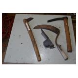 Vintage Sickle, Hoes, Tobacco Knife
