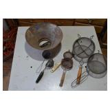 Vintage Funnel and Strainers
