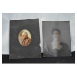 Pair of Vintage Photographs - One is tin