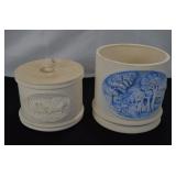 Hershey Mold (not glazed) and 2nd pot with lid