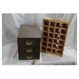 Metal 3 Drawer File Cabinet & RC Cola Box