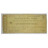 1862 Wise, VA 75¢ Fractional Note