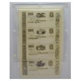 UNC Un-Cute Sheet of Antique Ohio Banknotes